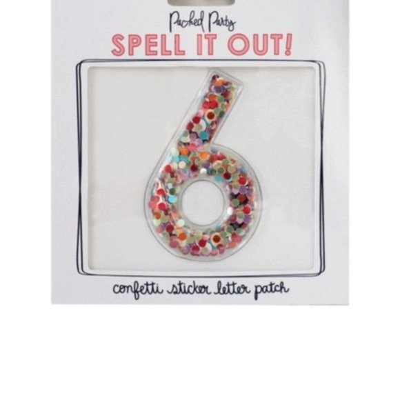 Packed Party Stick To It Confetti Number Multicolor Glitter NWT - Picture 8 of 11